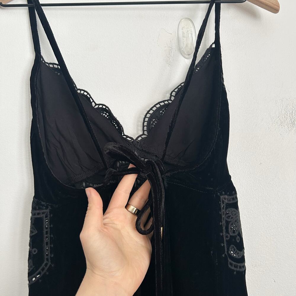 FARM Rio Richelieu Velvet Slip Dress Black Size M - Picture 9 of 10